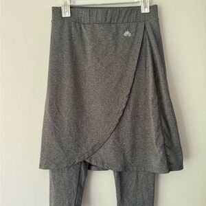 Gray Asymmetrical Wrap Skirt Knee-Length Athletic